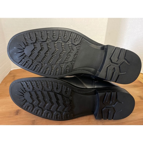 Azkbird Men's Black Leather Oxford Ankle Zip Boots Size 9 Motorcycle Riding - Picture 12 of 13